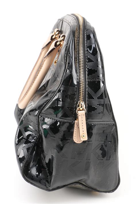 michael kors black patent leather handbag 